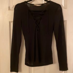 Black lace up top